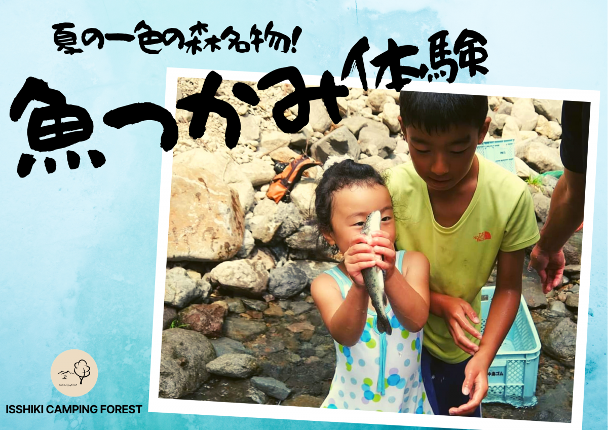 夏は小川で魚つかみ！